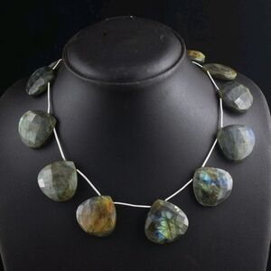 Checker Cut Amazing Flash Labradorite 235.00 Cts Beaded 21" Gemstone Necklace